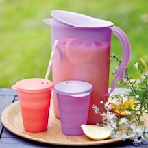 Tupperware Eko Tip Top Sürahi ve 2'li Pipetli Bardak Seti