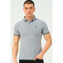 T8586 Dewberry Erkek Polo Yaka T-shırt-gri-2