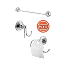 Çelik Banyo Paslanmaz Pirinç Banyo Aksesuar Set Bella Havluluk-bornozluk-tuvalet Kağıtlık Krom