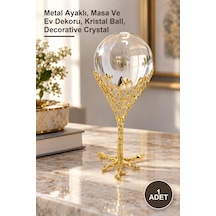 1 Adet Dekoratif Kristal Küre Metal Ayaklı, Masa Ve Ev Dekoru, Kristal Ball, Decorative Crystal