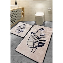 Chilai Home Lipha Bej 2'li Set Banyo Halısı Djt Renkli