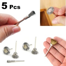 Mini Grinder Uyumlu 5 Li Çelik Tel Fırça Seti Pas Kir Temizleme