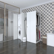 Kenzlife Çamaşır-Kurutma Makinesi Dolabı Ve Giysi Dolabı Bistami Sağ Byz 180 160 60 % 100 Full Mdf Çok Renkli