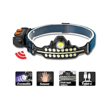 Fithome W690 7 Aydınlatma Modlu Xpe Cob Led Sensörlü Dahili Pilli Usb Şarj Edilebilir Kafa Feneri Çok Renkli