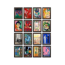 Henri Matisse Tabloları 16'lı Sticker Seti Laptop Defter Planlayıcı Etiket Çok Renkli