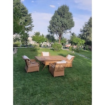 Emel Home Fırat 6kişilik Kahverengi Örgü Rattan Oturma Grubu Min Kahverengi