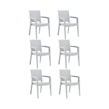 6 Adet Novussi Paris Rattan Kollu Sandalye Koltuk BEYAZ Beyaz