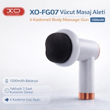 Xo-fg07 Vücut Masaj Aleti 6 Kademeli Body Massage Gun 1200mah Beyaz