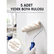 Northcity 5 Li Mini Rulo Boya Seti Duvar Tavan Emülsiyon Uygulama - Pürüzsüz Ve İz Bırakmayan Çözüm 17,5 KĞ