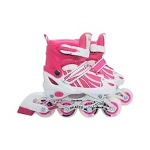 34-37 Numaralı Pembe Işıklı Paten Alıştırma Pateni Pembe