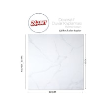 60x60 Cm Kendinden Yapışkanlı Duvar,banyo,tezgah Arası Beyazmermer-24 Adet 1015-60-24