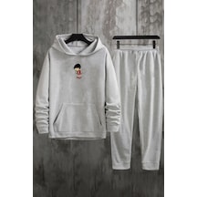Uyguntarz Unisex Chen Üzümlü Kekim Eşofman Takımı Gri