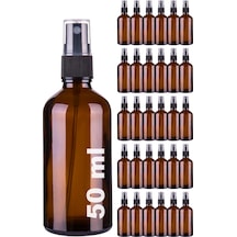 Afracam Amber 50 Ml Kapaklı Sprey Dezentektan Cam Şişe 30 Adet Siyah