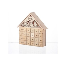 Pazly 24 Boş Çekmeceli Ev Şekli Noel Geri Sayım Takvimi Ev İle Ahşap Noel Advent Takvimi C C