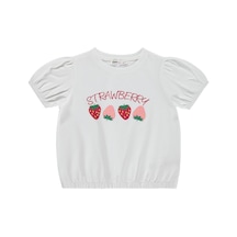 Civil Girls Strawberry 6-9 Yaş Tişört - Kırık Beyaz