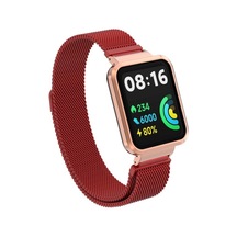 Xiaomi Redmi Watch 2 Lite Uyumlu Krd-58 Metal Sbt Kordon-kırmızı