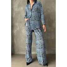 Verymoda Puantiyeli Pantolon F1468 Mavi Puantiyeli