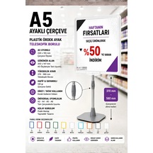 A5 Ayaklı Çerçeve Seti Plastik Ördek Ayak Teleskopik Borulu Fiyat Etiketliği Yönlendirme Levhası Menü Panosu Şeffaf