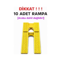 1:64 Ölçek Araba Rampası - Sarı - Lastik İzli - 10 Adet