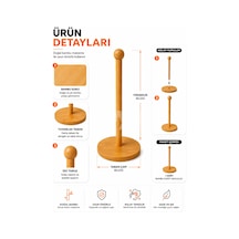Bambu Kağıt Havluluk Rulo Peçetelik Tezgah Üstü Mutfak Havlu Standı Ahşap
