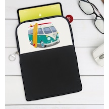 Bk Gift Klasik Araç Tasarımlı Taşınabilir Koruyucu Tablet Kılıfı & Organizer Çanta - Siyah-3