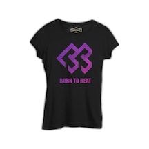 Born To Beat - Logo Grain Siyah Kadın Tshirt 001