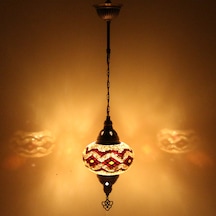Dekoratif MOZAİK AVİZE TEKLİ OSMANLI LAMBASI DEKORATİF