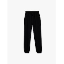 Koton Beli Bağcıklı Viskon Karışımlı Jogger Pantolon Siyah 6skb40120tw