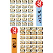 Purina Gourmet Ton Balıklı + Hindili Yetişkin Kedi Konservesi 48 x 85 G