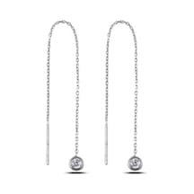 Brezza Lusso Jewelry 925 Ayar Tektaş Sallantılı Japon Kadın Küpe