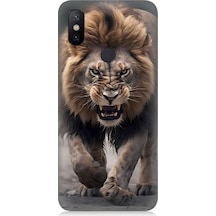 Xiaomi Redmi Note 5 Pro Uyumlu Saldırgan Aslan Desenli Silikon Kılıf