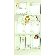 Karışık Desenli Posit Yapışkanlı Not Kağıdı Pos İt 17x9 Cm - Yeşil