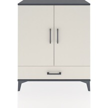 Arges Şifonyer 2 Raflı Tek Çekmeceli 2 Kapaklı 88x30x106 Antrasit-aytaşı Antrasit