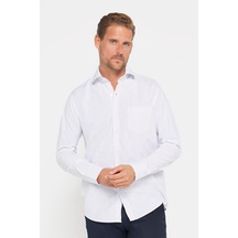 Tudors Erkek Regular Fit Klasik Kesim Pamuklu Kolay Ütü Çizgili Gömlek-31513 Çok Renkli