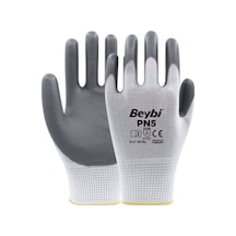 Ücretsiz Kargo 12Çift Beybi Pn5 Gri Polyester Örme Nitril Eldiven