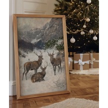 Çerçevesiz Poster Dağ Geyikleri Sanat