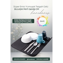 1 Adet Bulaşık Matı Süper Emici Bulaşık Kurutma Matı 45x36cm Tezgah Üstü Bulaşık Matı Yumuşak Doku Siyah