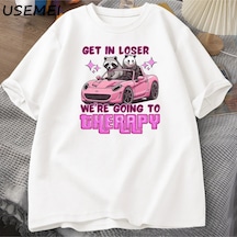 Tarzsokak Kaybeden Olsun Biz Gidiyor Terapi Rakun Komik T Shirt Trendy Y2k Zihinsel Sağlık T Shirt Erke 3046 Beyaz