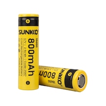 Sunkko 21057 3.7 Volt 800 Mah 18650 Şarj Edilebilir Pil - 2 Li Paket Halinde