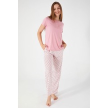 Pierre Cardin 8619 Flowering Pink Kadın Kısa Kol Pijama Takım 001