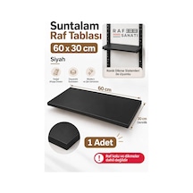 Tr 1 Adet - Suntalam Raf Tablası 60x30 Cm Siyah Ahşap Raf Konik Dikme Sistemleri İle Uyumlu Genel
