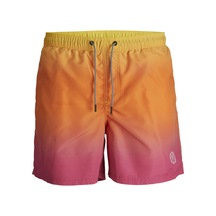 Jack&jones Plus Erkek Ombre Plaj Şortu - Rahat Ve Şık Turuncu