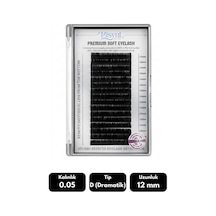 Misyul 0.05d Dramatik Kıvrım 12 Mm Soft Eyelash Doğal İpek Kirpik 16'lı