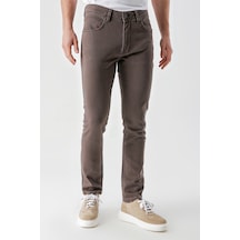 Erkek Kahve Mevsimlik Pamuk 5 Cep Slim Fit Jean Pantolon 24ms003029400 Kahverengi