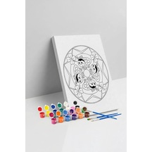 Uğur Böceği Desenli Mandala Ahşap Boyama Seti 40x50 Cm
