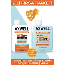Axwell 50+ Spf Yetişkin ve Çocuk Güneş Kremi Seti