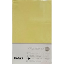 Clasy Çift Kişilik Lastikli Çarşaf Seti Sarı V1