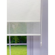 Çiftli Sistem Keten Tül Ve %100 Blackout Karartma Beyaz Stor Perde Beyaz