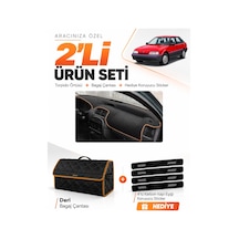 E-biz Rover 214 1989-1999 Uyumlu Torpido Örtüsü + Deri Bagaj Çantası - Siyah-kahverengi - Ro001