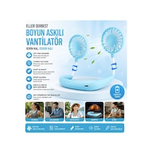 F3 Boyun Askılı Vantilatör Serinletici Fan Çift Fan Tasarımlı Boyunluk Vantilatör 3 Kademe Hız Ayarlı Şarjlı Mini Klima Pervane